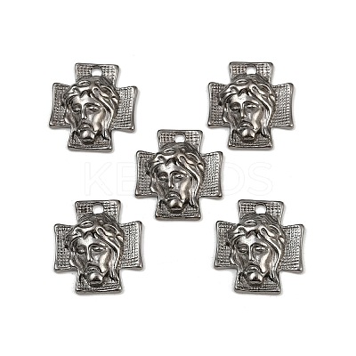 Tibetan Style Alloy Cross with Jesus Alloy Pendants for Easter Jewelry LS-K0P62051-1