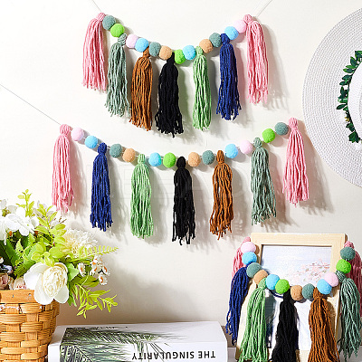Wool Felt Ball Tassel Garland Banner DIY-WH20011-28B-1