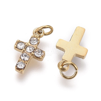 316 Surgical Stainless Steel Tiny Cross Charms STAS-F256-023D-G-1
