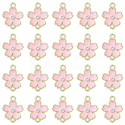20Pcs Alloy Enamel 5-Petal Flower Connector Charms FIND-YW0009-33A-1