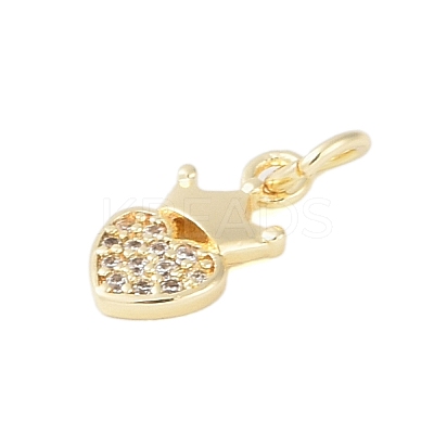 Rack Plating Brass Micro Pave Clear Cubic Zirconia Charms KK-Z060-18G-1