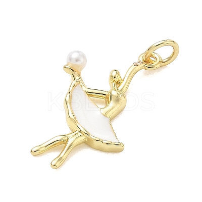 Brass Enamel Pendants KK-CBA3F25-08G-1