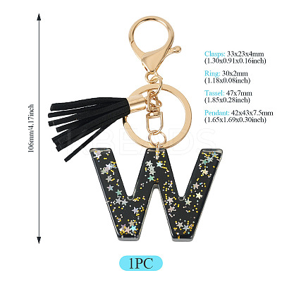 1Pc Resin Letter Keychains KEYC-TADJ0001-09W-1