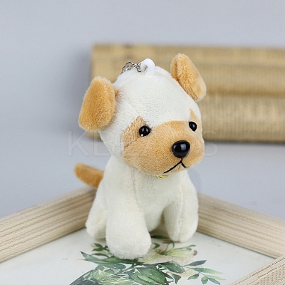 Cartoon PP Cotton Plush Simulation Soft Stuffed Animal Toy Dog Pendants Decorations HJEW-K043-06-1
