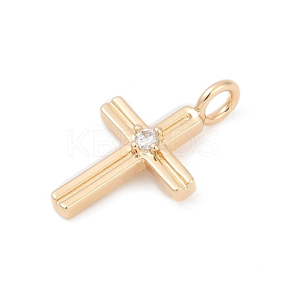 Brass Pave Clear Cubic Zirconia Pendants LS-KK-Q096-07B-G-1