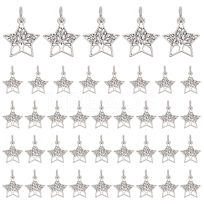 40Pcs Tibetan Style Alloy Pendants FIND-PH0002-59-1