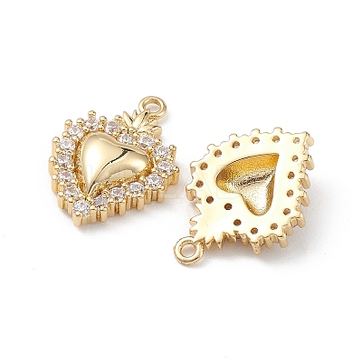 Rack Plating Brass Micro Pave Clear Cubic Zirconia Pendants KK-L155-52G-1