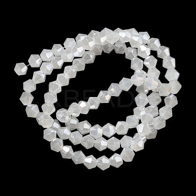 Imitation Jade Electroplate Glass Beads Strands GLAA-F029-J4mm-A06-1