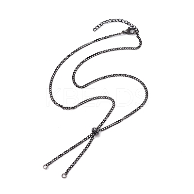 Adjustable 304 Stainless Steel Curb Chains Necklaces Making AJEW-JB01214-03-1