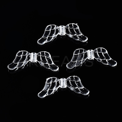 Transparent Clear Acrylic Faceted Wing Beads X-TACR-R1-1