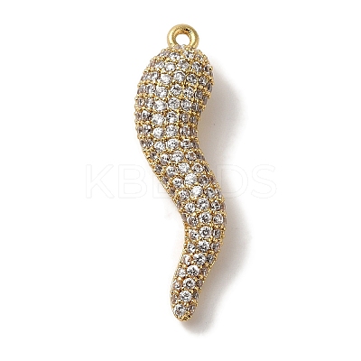 Rack Plating Brass Micro Pave Cubic Zirconia Pendant KK-A229-03G-G-1