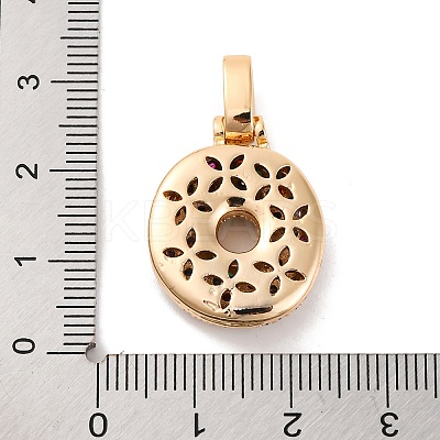 Brass Micro Pave Cubic Zirconia Pendants KK-C076-29O-G02-1