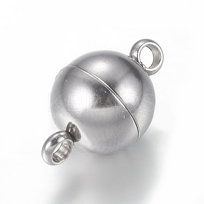 Tarnish Resistant 304 Stainless Steel Magnetic Clasps with Loops LS-STAS-K006-8mm-04C-1