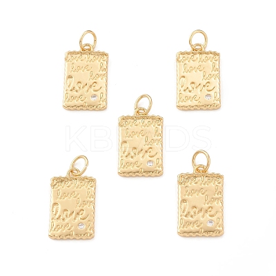 Eco-Friendly Brass Micro Pave Cubic Zirconia Pendants KK-I698-34G-1