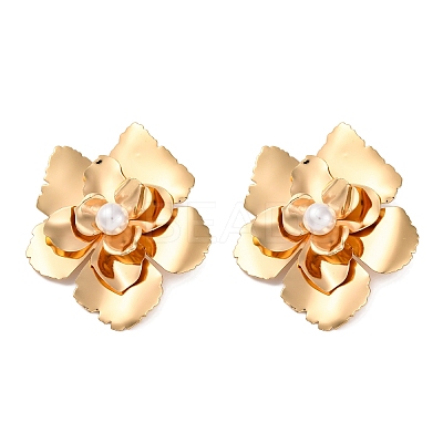 Alloy Flower Stud Earrings for Women EJEW-U028-14G-1