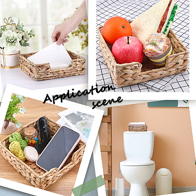 Raffia Woven Tissue Box AJEW-WH20011-01-1