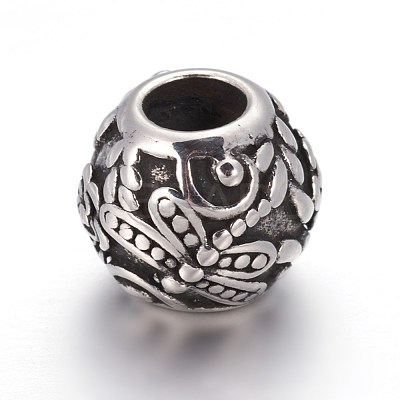 Retro 316 Surgical Stainless Steel European Style Beads OPDL-L013-26AS-1