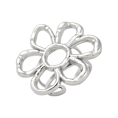304 Stainless Steel Open Cuff Rings for Women LS-RJEW-U060-04B-P-1