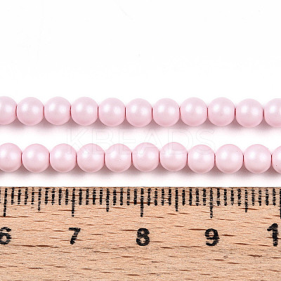 Baking Paint Pearlized Glass Pearl Bead Strands HY-N002-4mm-B04-1