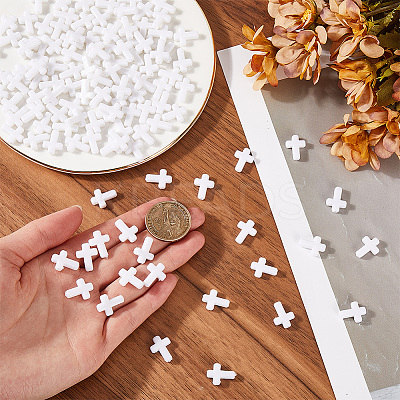 300Pcs Opaque Acrylic Beads MACR-SC0001-16B-1