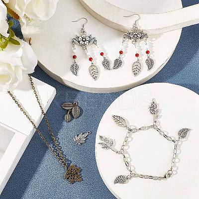 Tibetan Style Alloy Leaf Pendants TIBEP-PH0001-10-LF-1