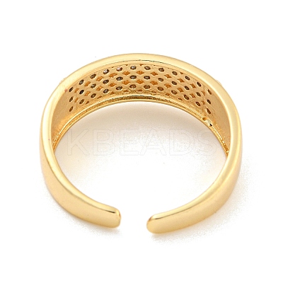 Clear Cubic Zirconia Open Cuff Ring RJEW-L121-019G-1