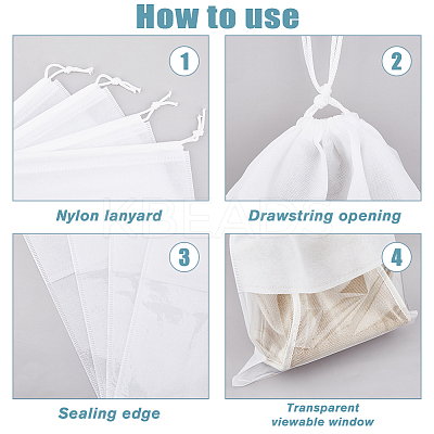 Non-woven Fabric Shoes Storage Bags with Visible Window ABAG-WH0045-13B-1