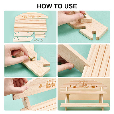 DIY 2 Tier Stair Style Wooden Plant Stand Kit ODIS-WH0299-11B-1