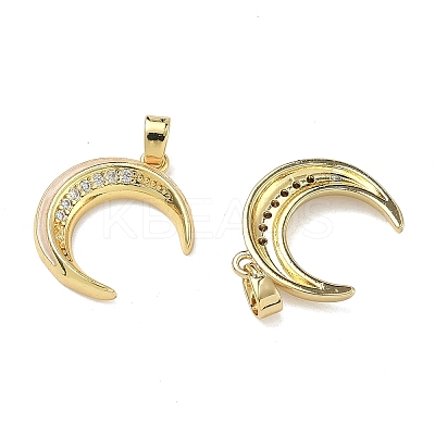 Brass Micro Pave Clear Cubic Zirconia Pendants KK-A294-04G-03-1