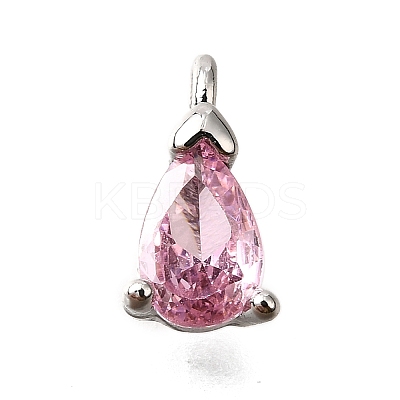 Brass Micro Pave Cubic Zirconia Pendants KK-D356-08C-P-1