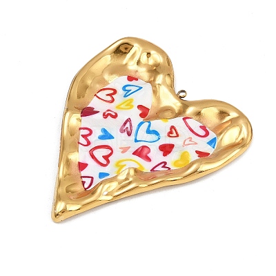 Printed 304 Stainless Steel Pendants STAS-I352-24G-02-1