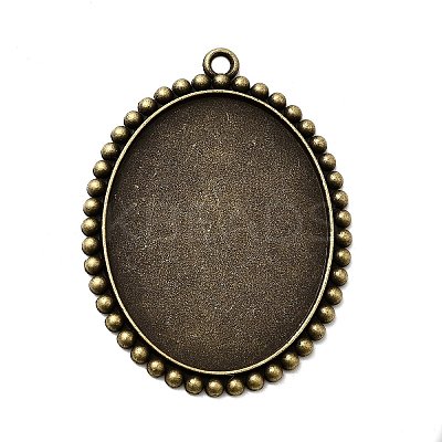 Vintage Tibetan Style Alloy Pendant Cabochon Bezel Settings X-TIBEP-M018-136AB-NF-1