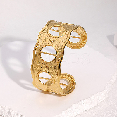 Hammered 304 Stainless Steel Cuff Bangles FS-WG77AA0-01-1
