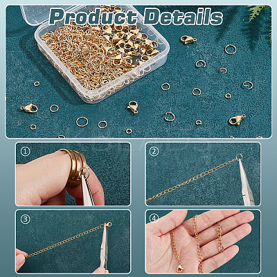 60Pcs 304 Stainless Steel Lobster Claw Clasps DIY-PH0029-14B-1