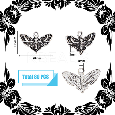 80Pcs Tibetan Style Alloy Pendants PALLOY-DC0001-04-1