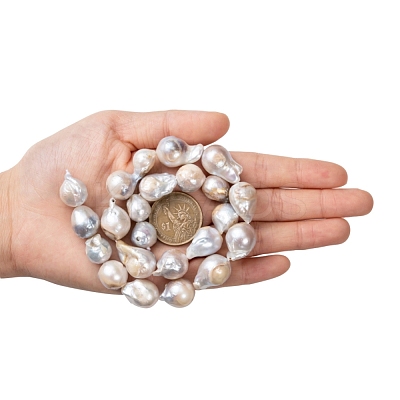Natural Baroque Pearl Keshi Pearl Beads Strands PEAR-K004-20-1