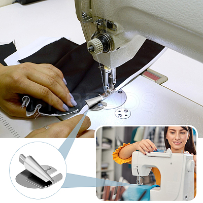 6Pcs 6 Style Stainless Iron Sewing Rolled Hemmer Foot FIND-GA0003-55-1