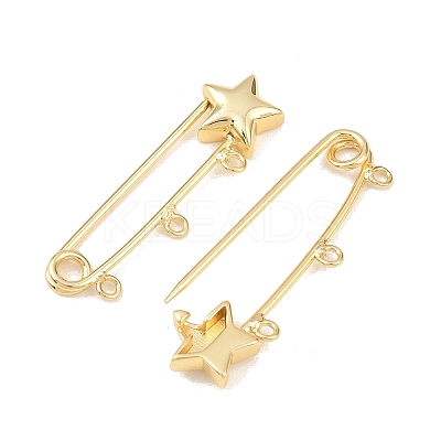 Star Brass Brooch Findings LS-KK-Z132-01G-02-1