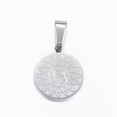 Non-Tarnish 304 Stainless Steel Pendants with 201 Stainless Steel Clasp LS-STAS-H355-09P-1