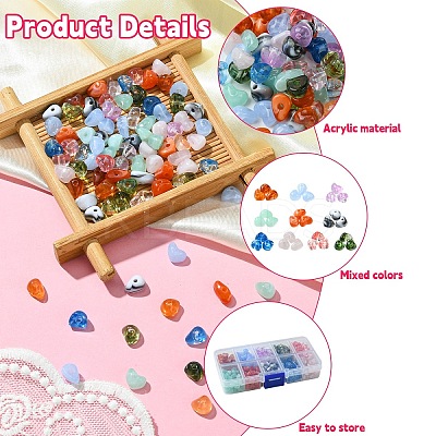 590Pcs 10 Colors Transparent Acrylic Beads OACR-YW0001-91-1