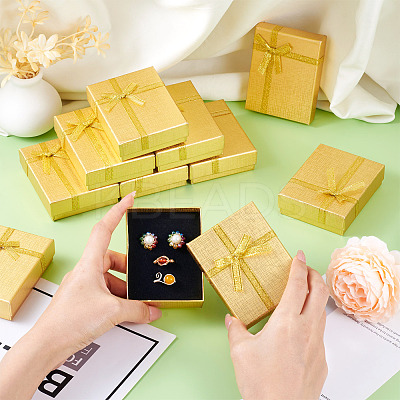 Rectangle Paper Jewelry Set Storage Boxes with Bowknot X1-CON-TAC0014-04F-1