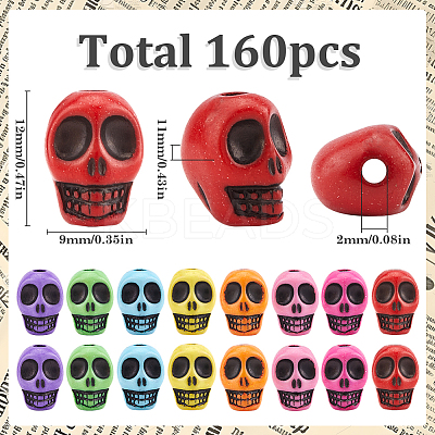 160Pcs Halloween Resin Beads FIND-SC0011-67-1