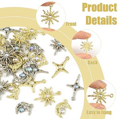 30Pcs 6 Styles Alloy & Resin Pendants Sets FIND-FS0004-90-1