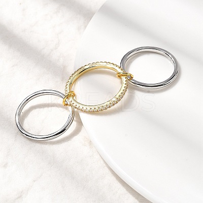 Brass Micro Pave Cubic Zirconia Finger Rings RJEW-P166-01B-01-1