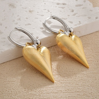 Two Tone Brass Hoop Earrings for Women EJEW-U055-20B-G-1