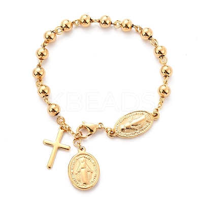 304 Stainless Steel Charm Bracelets STAS-B021-16G-1