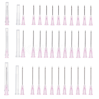 90Pcs 3 Style 304 Stainless Steel Dispensing Needle with Plastic Luer Lock & Cap FIND-BC0003-91-1