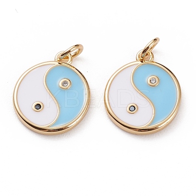 Brass Micro Pave Clear Cubic Zirconia Pendants KK-C100-16G-03-1
