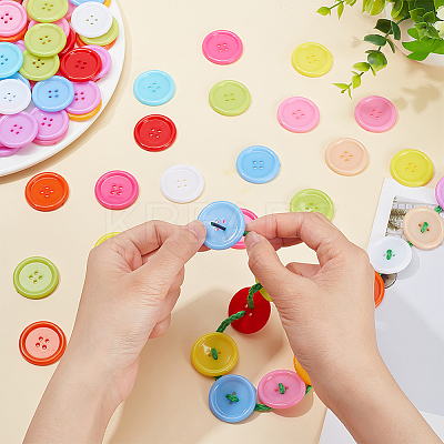 240pcs 12 Colors Plastic Button KY-CP0001-01-1