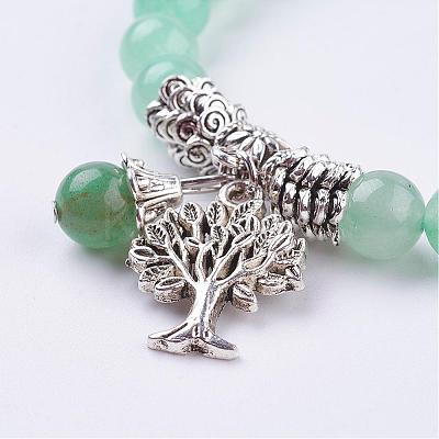 Natural Green Aventurine Stretch Bracelets BJEW-F262-A07-1